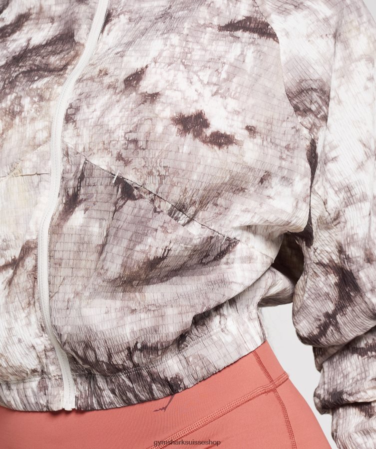 ch Gymshark femmes veste tissée rehaussée teinture en aérosol brun ciment 02FP6T367 vêtements