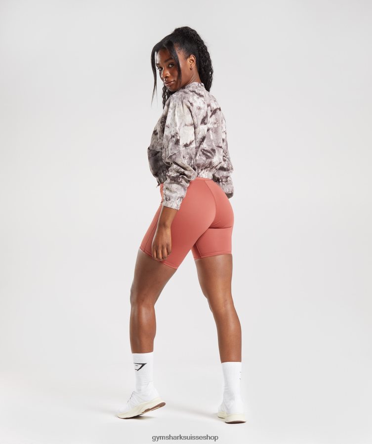 ch Gymshark femmes veste tissée rehaussée teinture en aérosol brun ciment 02FP6T367 vêtements