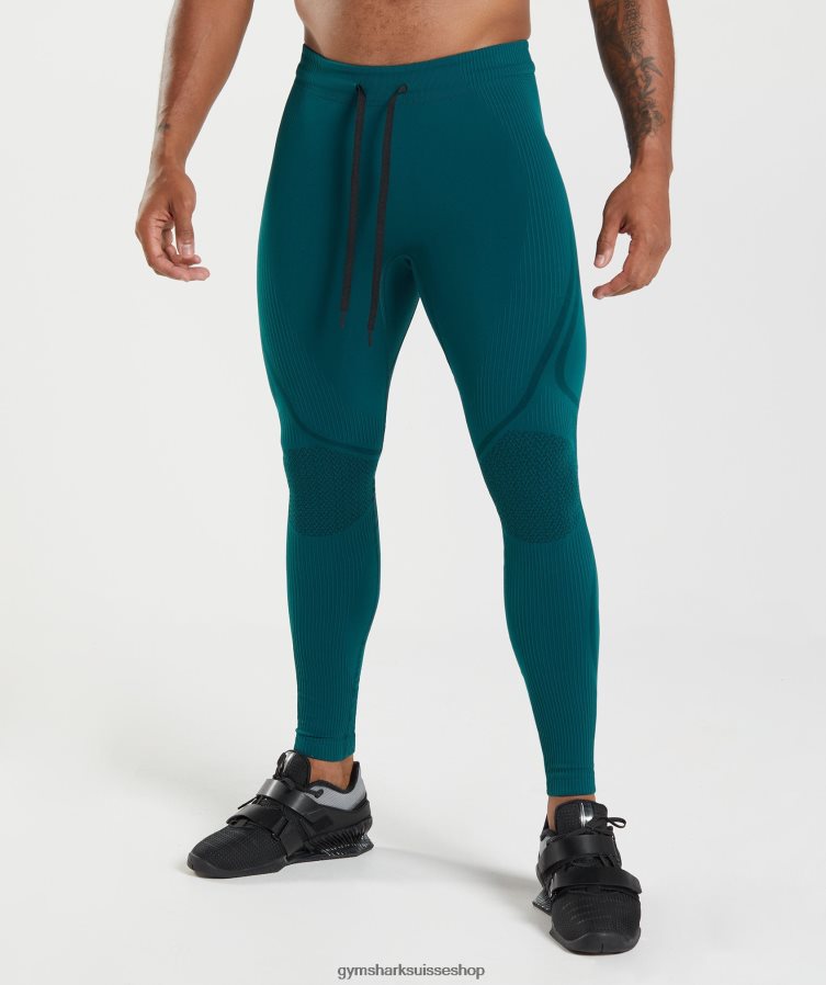 ch Gymshark Hommes 315 collants sans couture sarcelle d'hiver/noir 02FP6T1040 vêtements