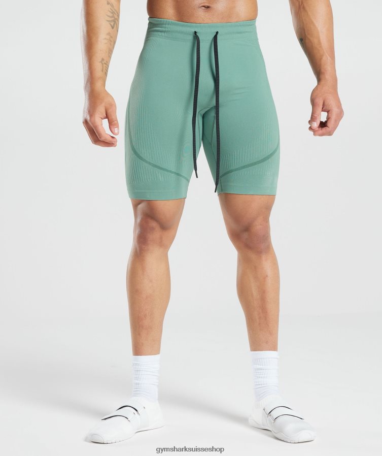 ch Gymshark Hommes 315 short sans couture bleu sarcelle d'encre/vert bijou 02FP6T1034 vêtements
