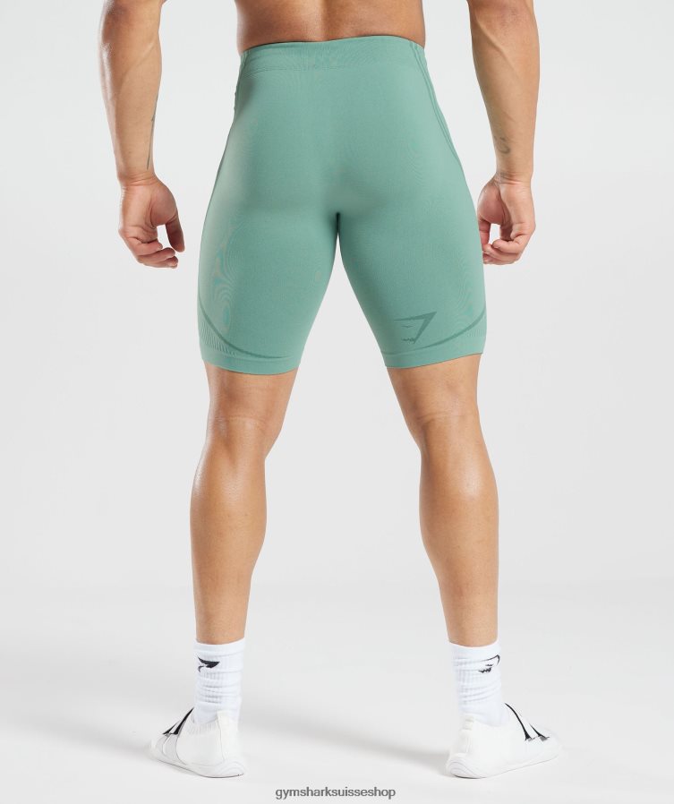 ch Gymshark Hommes 315 short sans couture bleu sarcelle d\'encre/vert bijou 02FP6T1034 vêtements