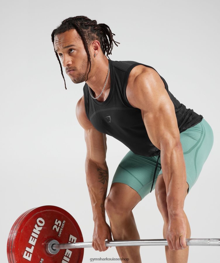 ch Gymshark Hommes 315 short sans couture bleu sarcelle d\'encre/vert bijou 02FP6T1034 vêtements