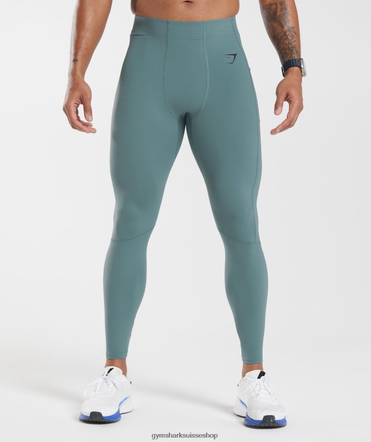 ch Gymshark Hommes leggings à couche de base control tonnerre bleu 02FP6T1033 vêtements
