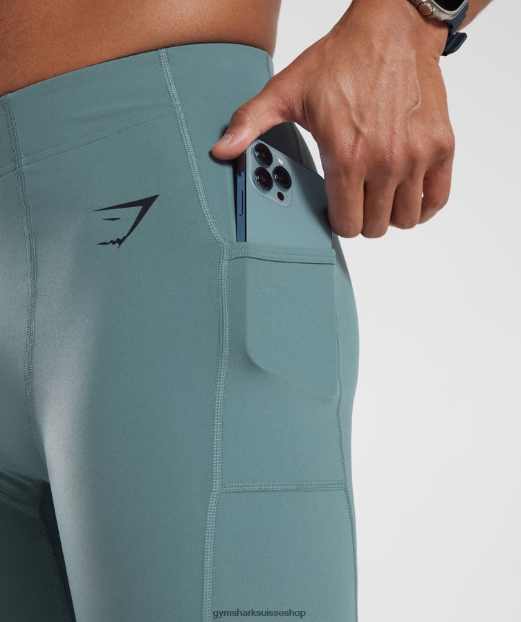 ch Gymshark Hommes leggings à couche de base control tonnerre bleu 02FP6T1033 vêtements