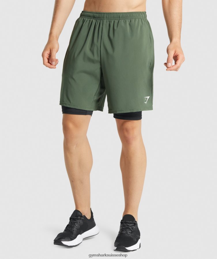ch Gymshark Hommes short à couche de base element noir 02FP6T1027 vêtements