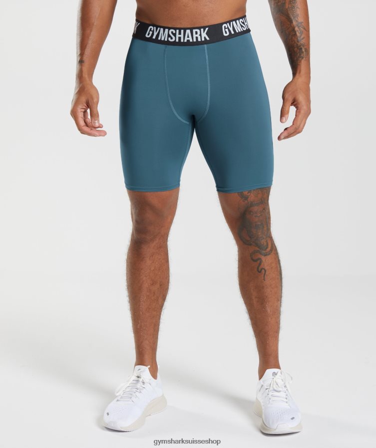 ch Gymshark Hommes short à couche de base element sarcelle toscane 02FP6T1042 vêtements