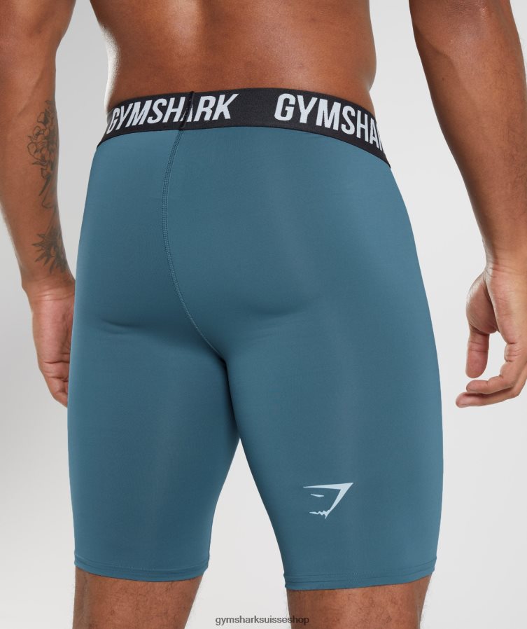 ch Gymshark Hommes short à couche de base element sarcelle toscane 02FP6T1042 vêtements
