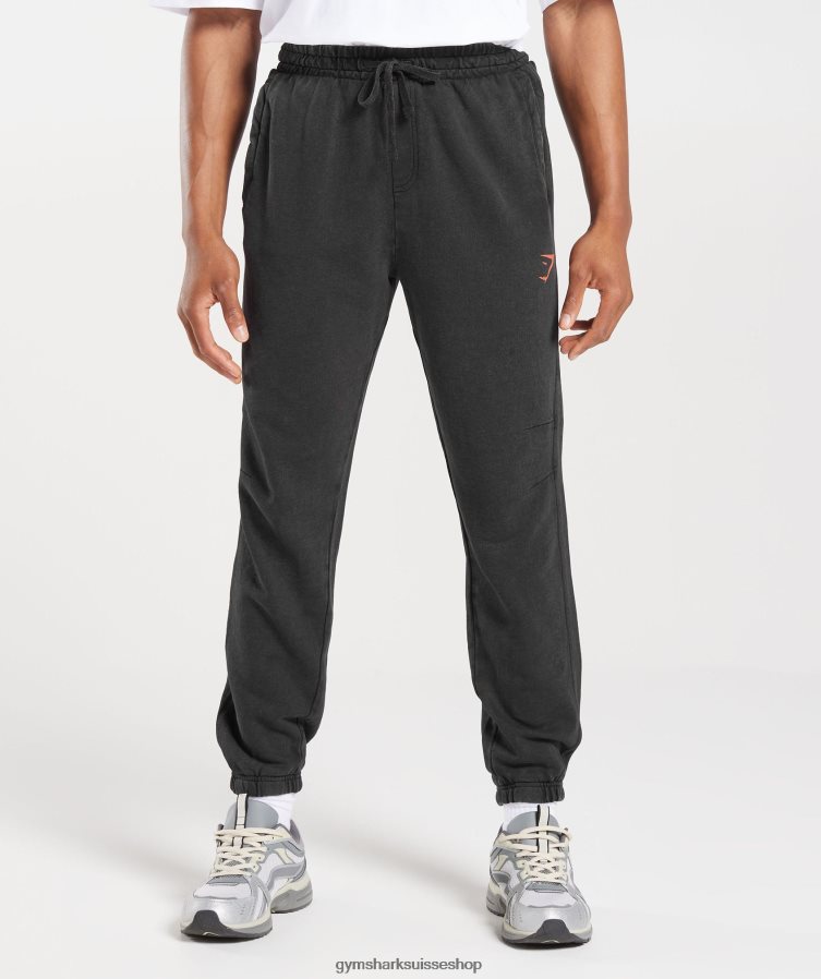 ch Gymshark Hommes joggeurs collégiaux noir/lavage à l'acide 02FP6T1061 vêtements