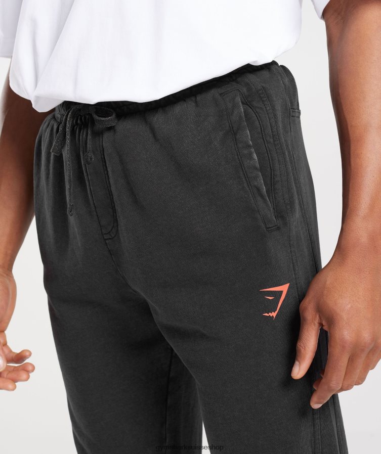 ch Gymshark Hommes joggeurs collégiaux noir/lavage à l\'acide 02FP6T1061 vêtements