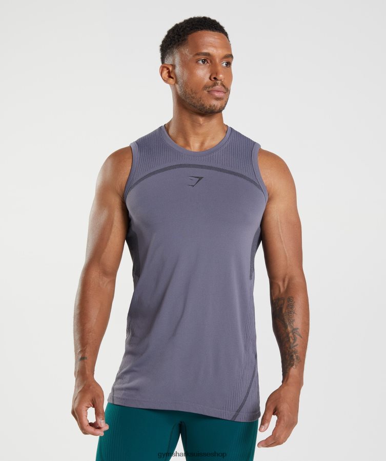 ch Gymshark Hommes 315 réservoir sans soudure mercure violet/noir 02FP6T967 vêtements