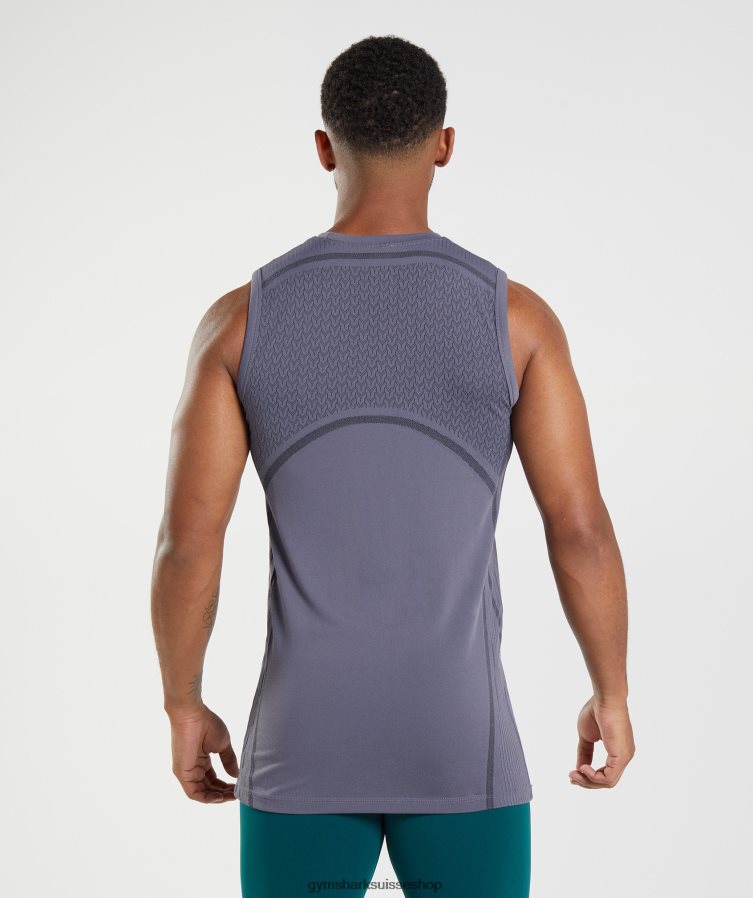 ch Gymshark Hommes 315 réservoir sans soudure mercure violet/noir 02FP6T967 vêtements