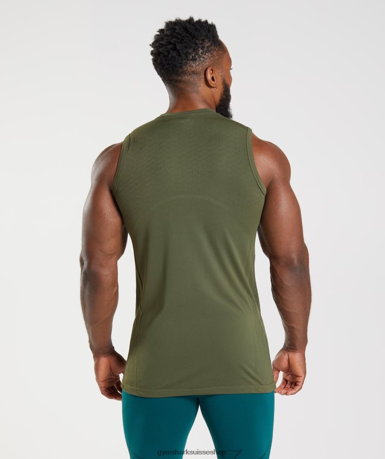 ch Gymshark Hommes 315 réservoir sans soudure noyau olive/marais vert 02FP6T894 vêtements