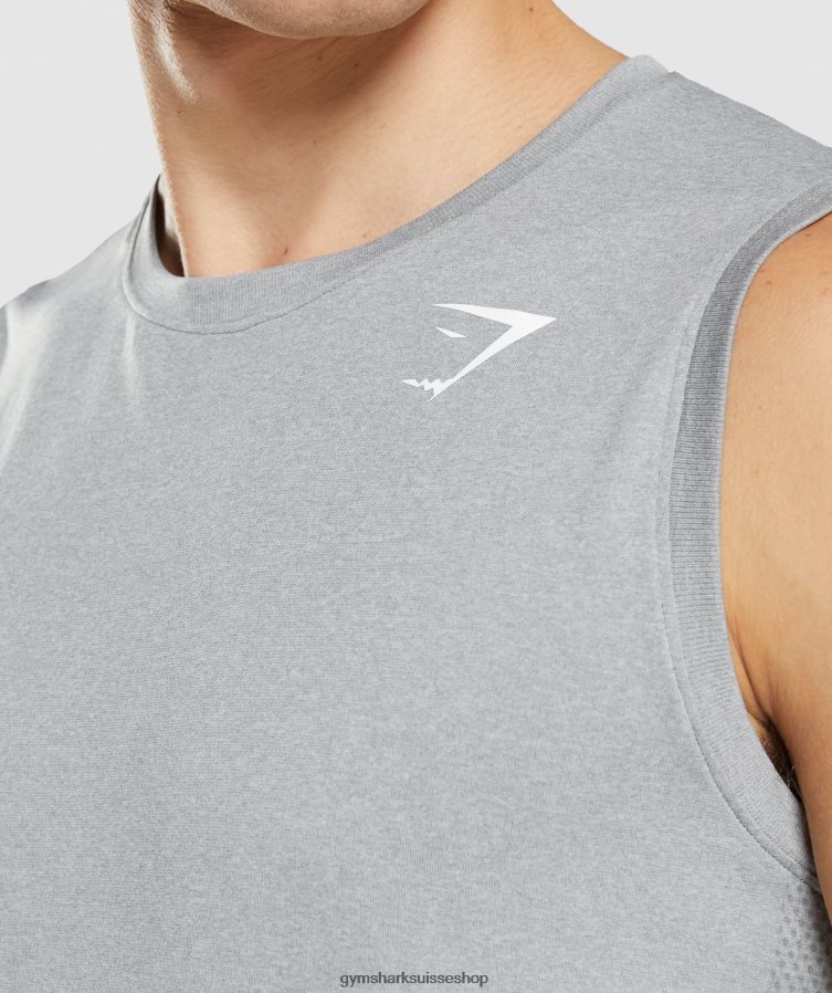 ch Gymshark Hommes arrivée réservoir sans couture gris 02FP6T943 vêtements