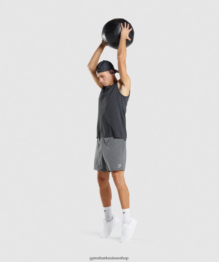 ch Gymshark Hommes arrivée réservoir sans couture noir chiné 02FP6T927 vêtements