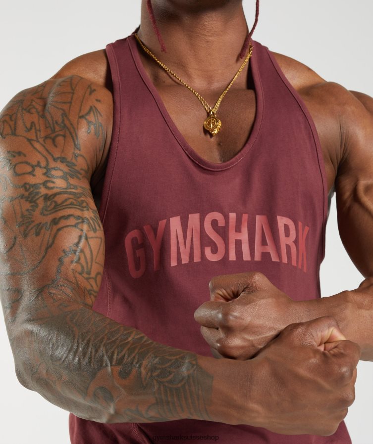 ch Gymshark Hommes cordon de puissance brun cerise 02FP6T1003 vêtements