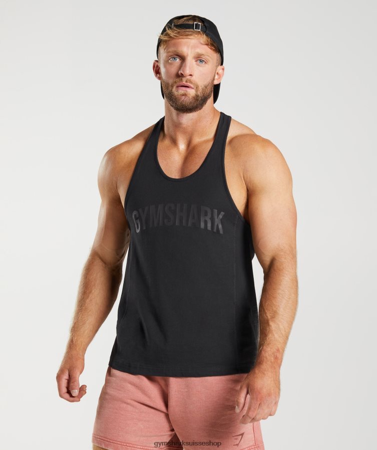 ch Gymshark Hommes cordon de puissance noir 02FP6T987 vêtements