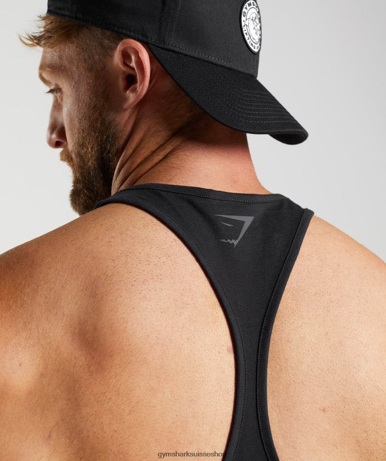 ch Gymshark Hommes cordon de puissance noir 02FP6T987 vêtements