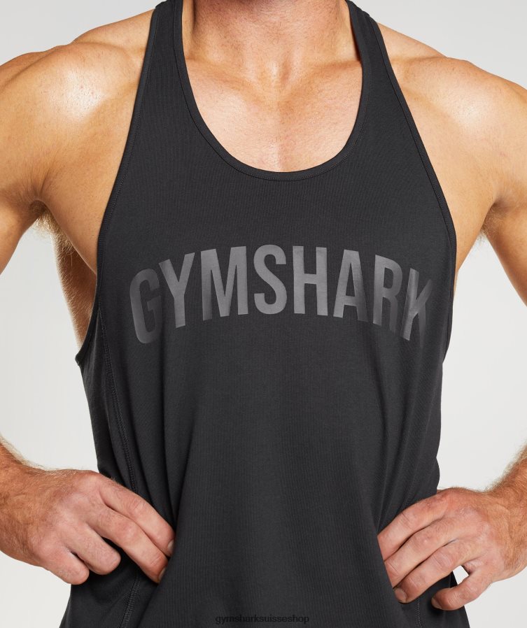 ch Gymshark Hommes cordon de puissance noir 02FP6T987 vêtements