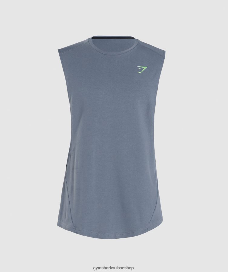 ch Gymshark Hommes débardeur audacieux à bras tombants bleu du soir 02FP6T907 vêtements