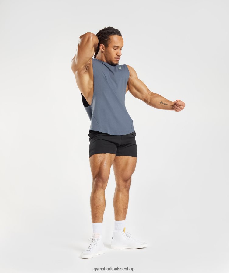 ch Gymshark Hommes débardeur audacieux à bras tombants bleu du soir 02FP6T907 vêtements