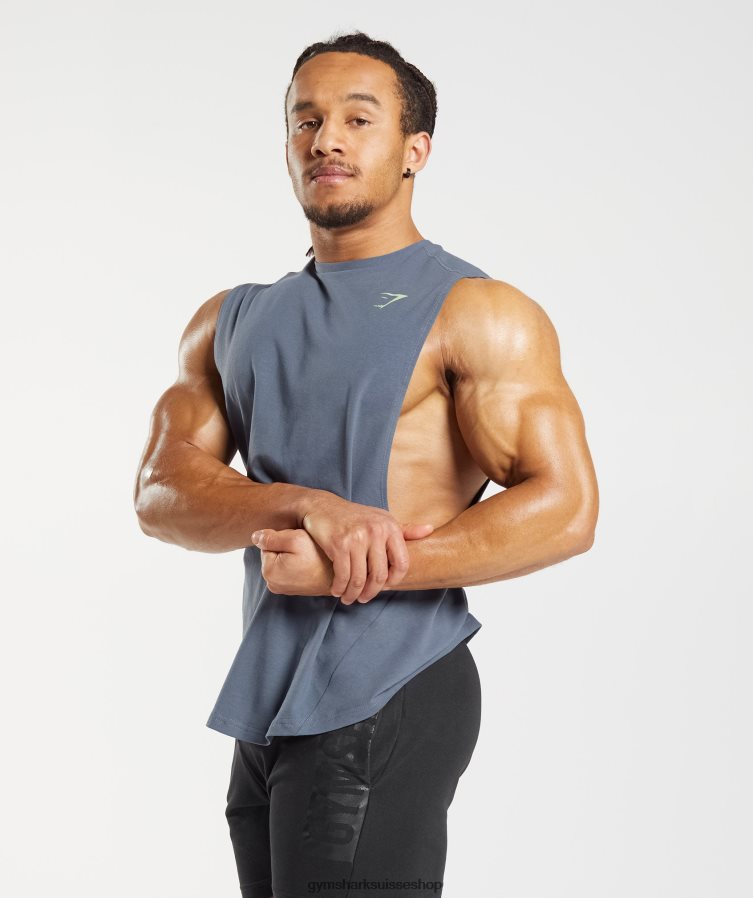 ch Gymshark Hommes débardeur audacieux à bras tombants bleu du soir 02FP6T907 vêtements