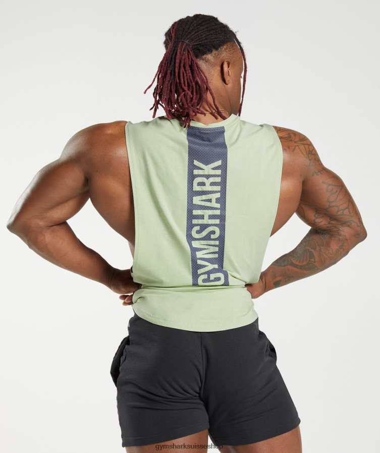 ch Gymshark Hommes débardeur audacieux à bras tombants flore verte 02FP6T912 vêtements