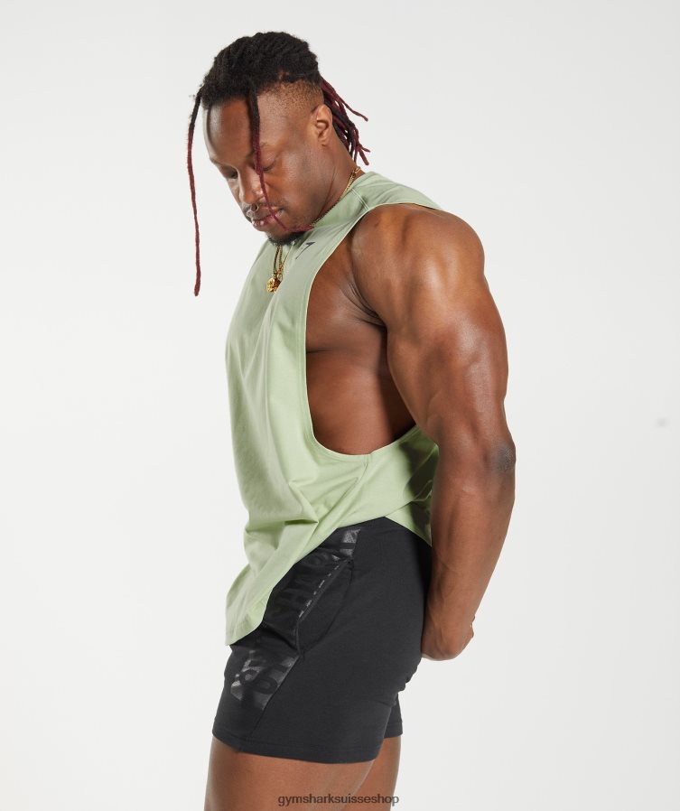 ch Gymshark Hommes débardeur audacieux à bras tombants flore verte 02FP6T912 vêtements