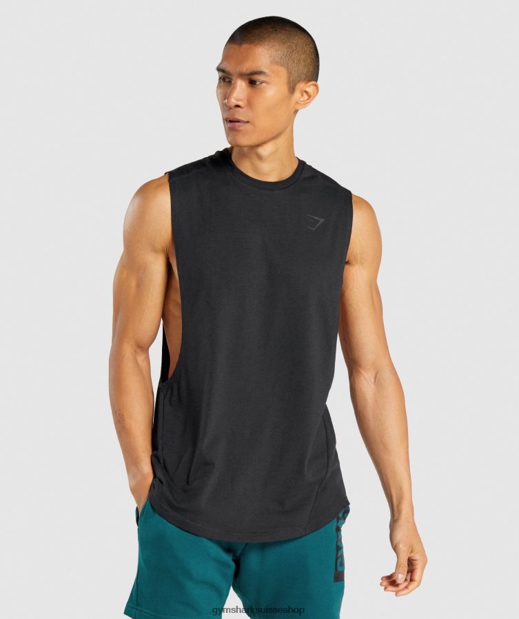 ch Gymshark Hommes débardeur audacieux à bras tombants noir 02FP6T890 vêtements