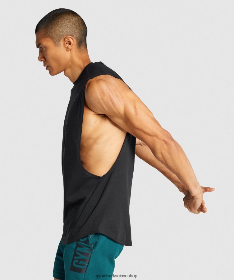 ch Gymshark Hommes débardeur audacieux à bras tombants noir 02FP6T890 vêtements