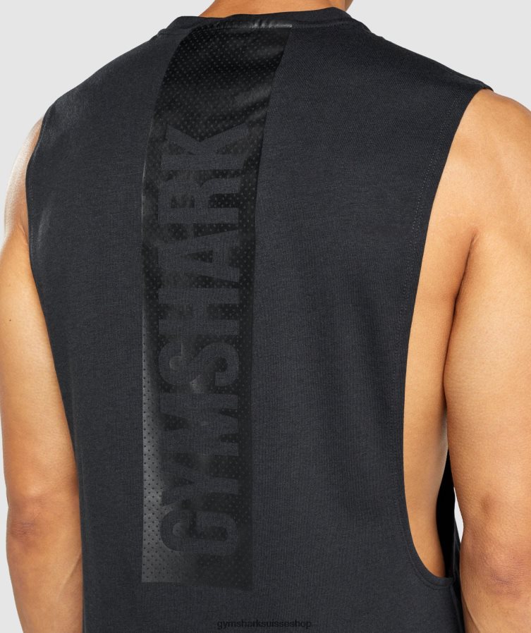 ch Gymshark Hommes débardeur audacieux à bras tombants noir 02FP6T890 vêtements