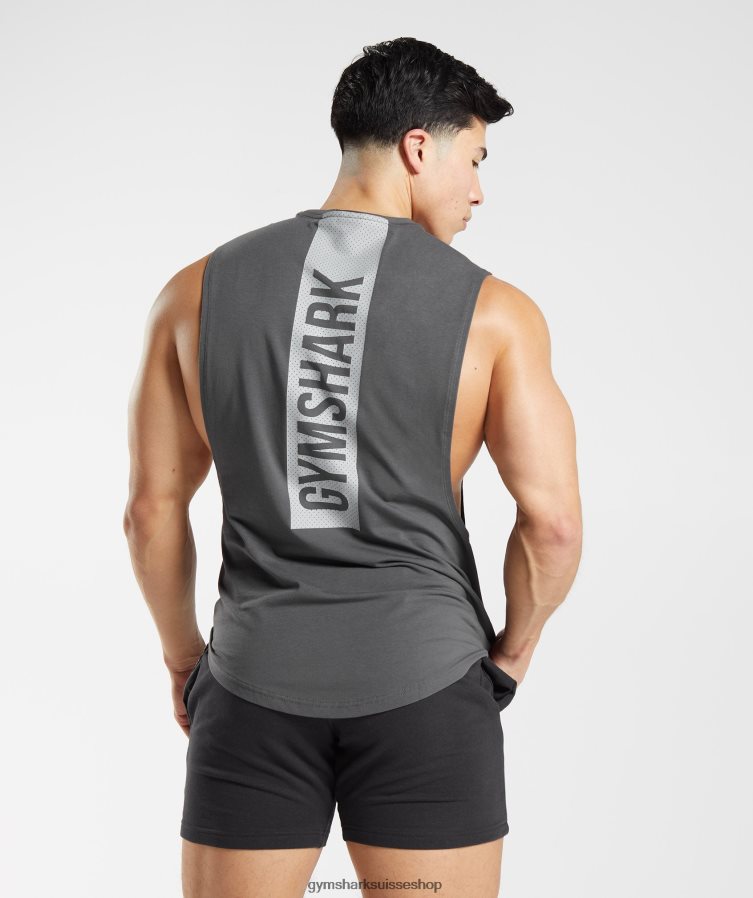 ch Gymshark Hommes débardeur audacieux à bras tombants silhouette grise 02FP6T882 vêtements
