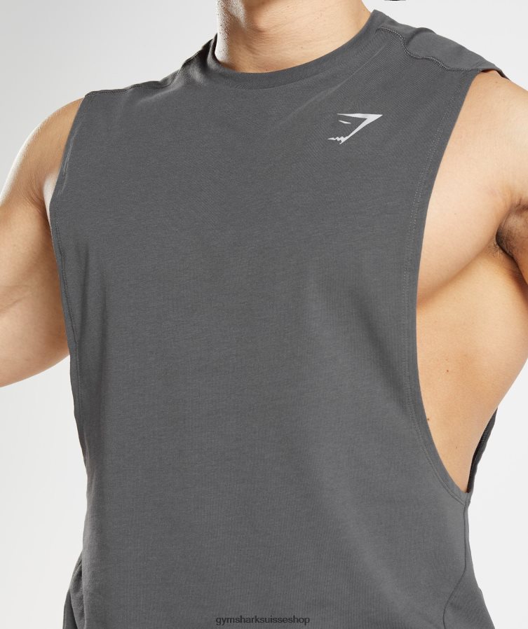 ch Gymshark Hommes débardeur audacieux à bras tombants silhouette grise 02FP6T882 vêtements