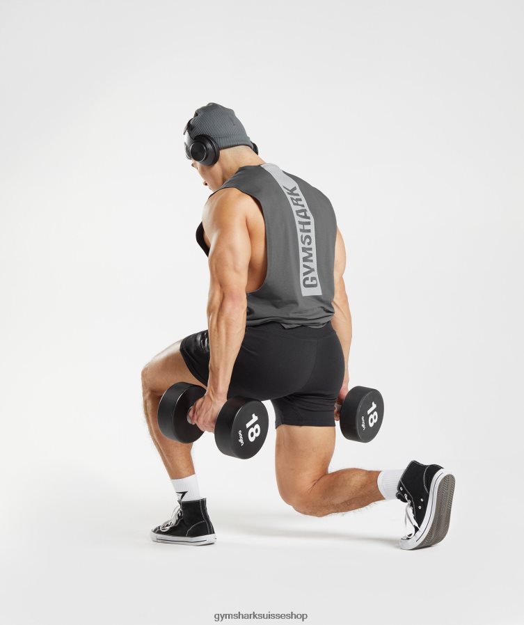 ch Gymshark Hommes débardeur audacieux à bras tombants silhouette grise 02FP6T882 vêtements