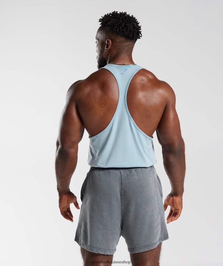 ch Gymshark Hommes limon lavé sous pression bleu d\'ozone 02FP6T982 vêtements