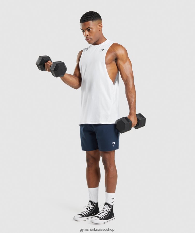 ch Gymshark Hommes réservoir à bras tombant critique 2.0 blanc 02FP6T901 vêtements