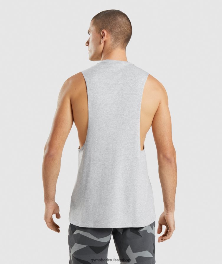 ch Gymshark Hommes réservoir à bras tombant critique 2.0 gris clair chiné 02FP6T887 vêtements