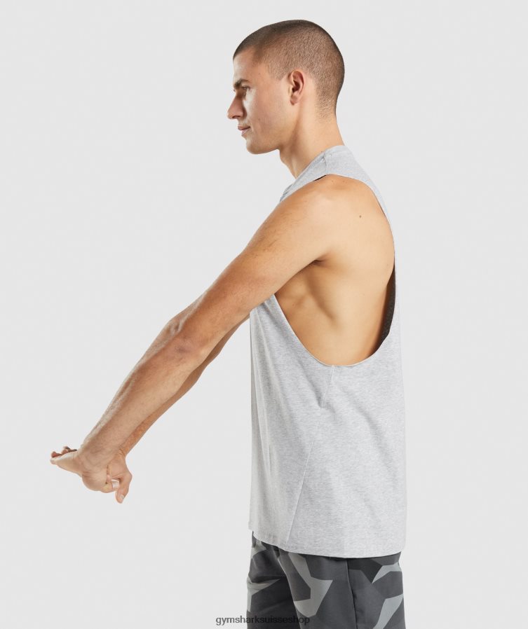 ch Gymshark Hommes réservoir à bras tombant critique 2.0 gris clair chiné 02FP6T887 vêtements