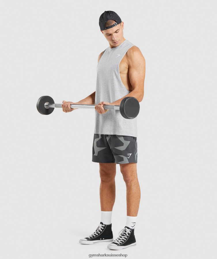 ch Gymshark Hommes réservoir à bras tombant critique 2.0 gris clair chiné 02FP6T887 vêtements