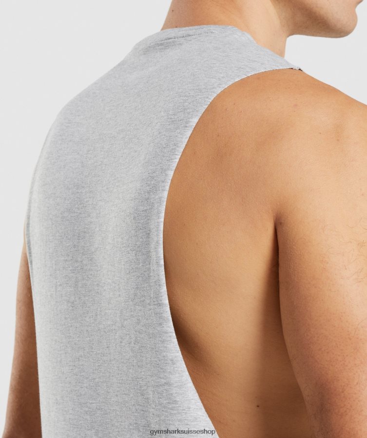 ch Gymshark Hommes réservoir à bras tombant critique 2.0 gris clair chiné 02FP6T887 vêtements