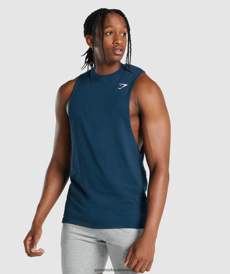 ch Gymshark Hommes réservoir à bras tombant critique 2.0 marine 02FP6T922 vêtements