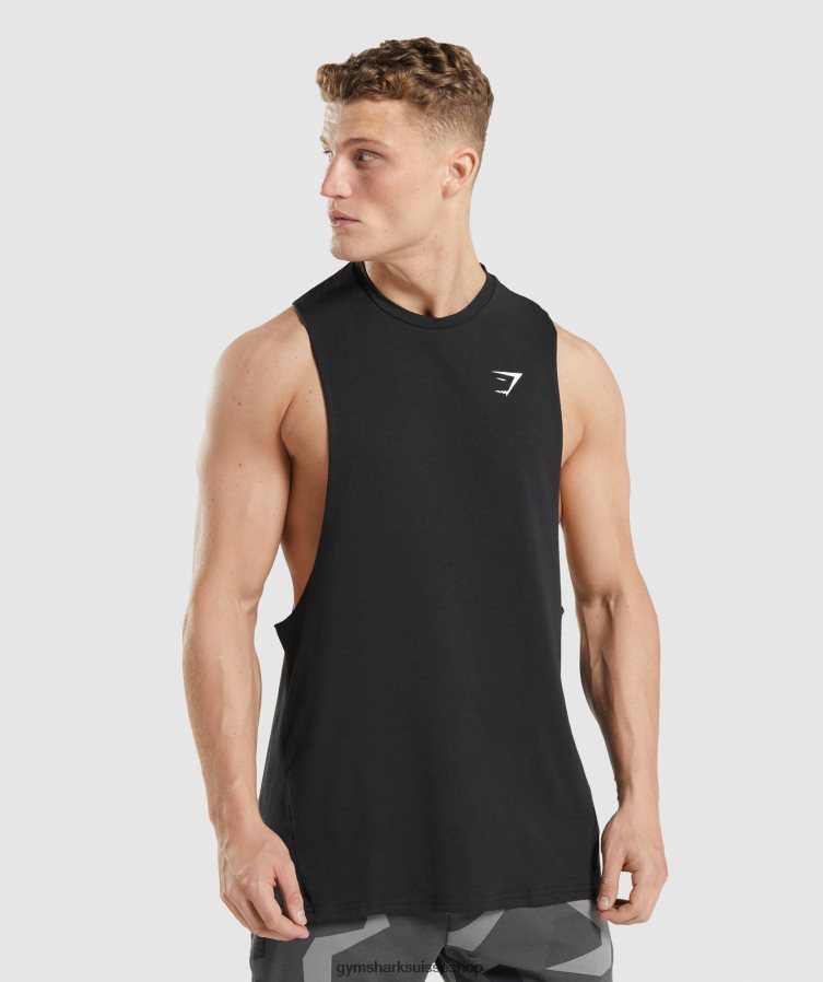 ch Gymshark Hommes réservoir à bras tombant critique 2.0 noir 02FP6T918 vêtements