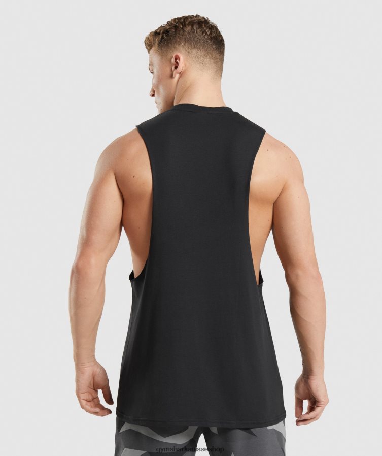 ch Gymshark Hommes réservoir à bras tombant critique 2.0 noir 02FP6T918 vêtements