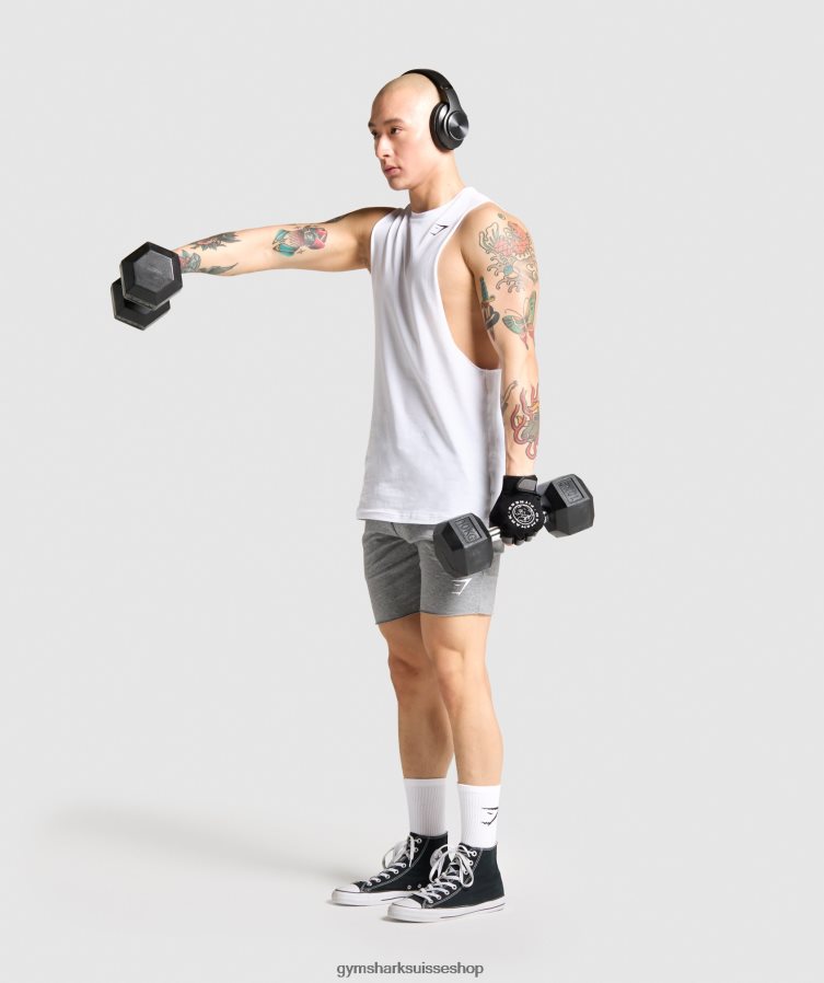 ch Gymshark Hommes réservoir à bras tombant critique blanc 02FP6T936 vêtements