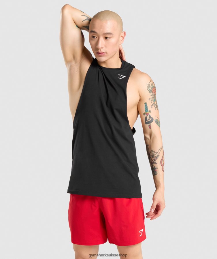 ch Gymshark Hommes réservoir à bras tombant critique noir 02FP6T946 vêtements