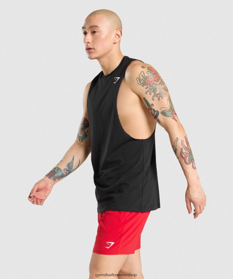 ch Gymshark Hommes réservoir à bras tombant critique noir 02FP6T946 vêtements