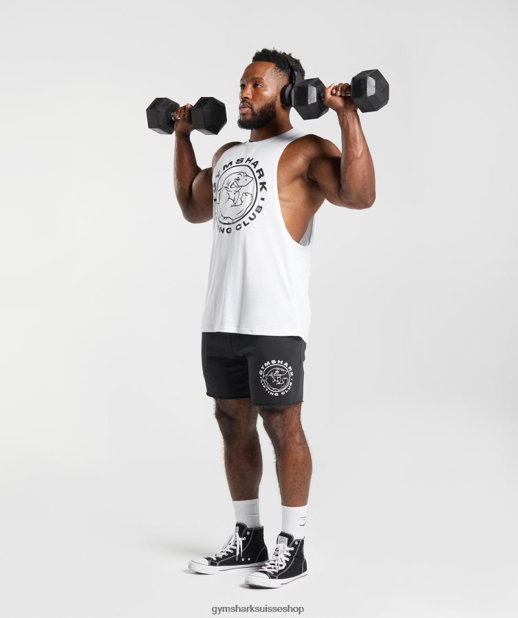 ch Gymshark Hommes réservoir à bras tombant hérité blanc 02FP6T935 vêtements