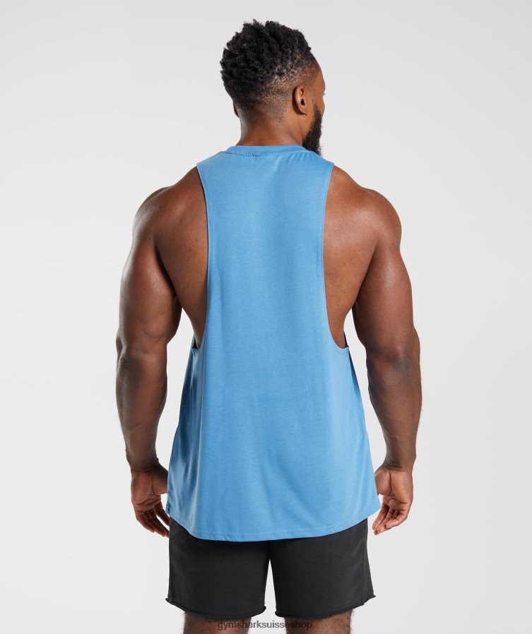ch Gymshark Hommes réservoir à bras tombant hérité bleu côtier 02FP6T958 vêtements