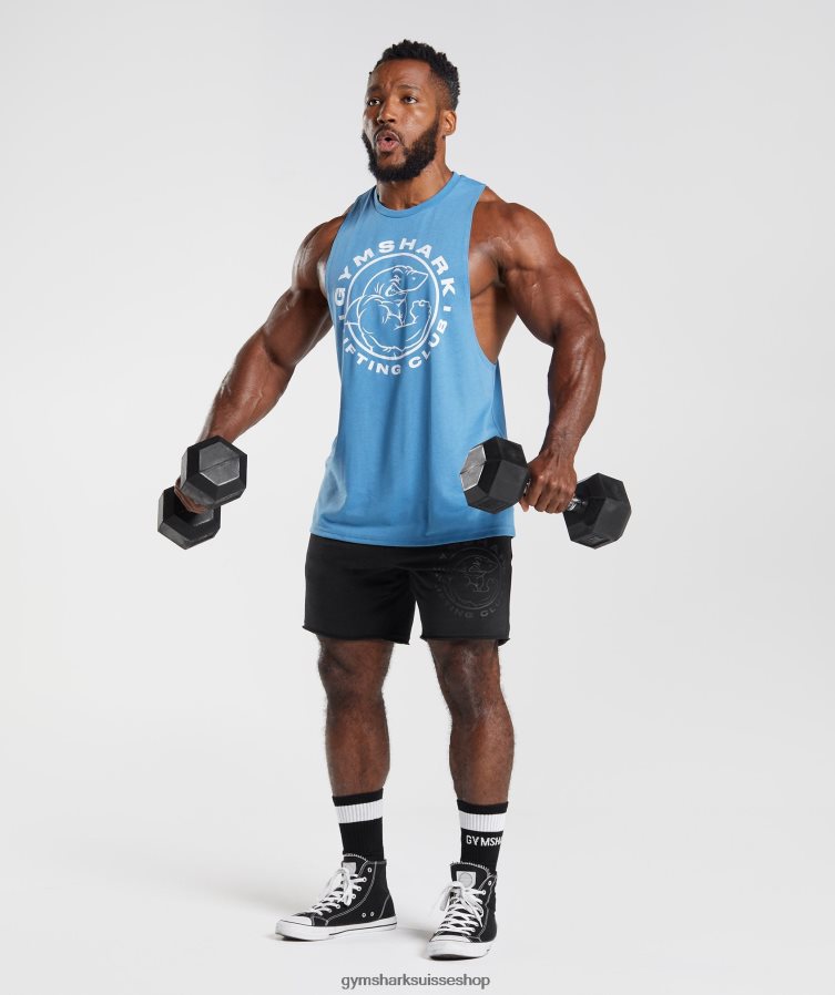 ch Gymshark Hommes réservoir à bras tombant hérité bleu côtier 02FP6T958 vêtements