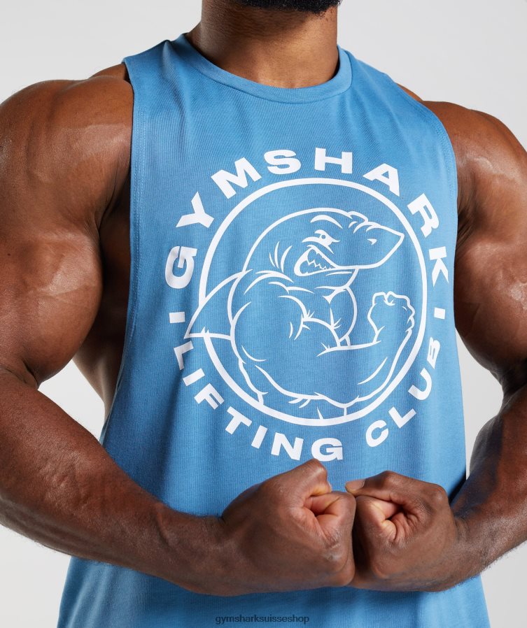 ch Gymshark Hommes réservoir à bras tombant hérité bleu côtier 02FP6T958 vêtements