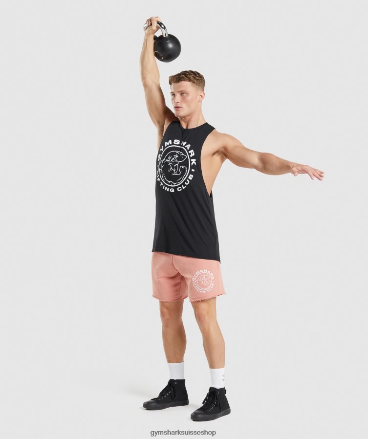 ch Gymshark Hommes réservoir à bras tombant hérité noir 02FP6T923 vêtements